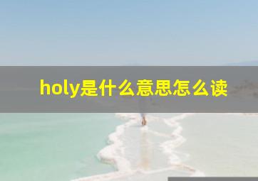 holy是什么意思怎么读