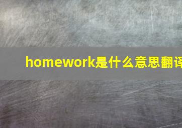 homework是什么意思翻译