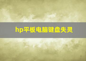 hp平板电脑键盘失灵