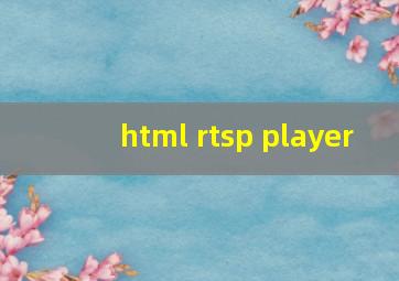 html rtsp player