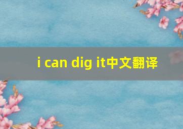 i can dig it中文翻译