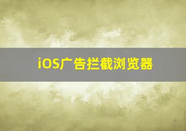 iOS广告拦截浏览器