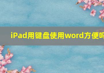 iPad用键盘使用word方便吗