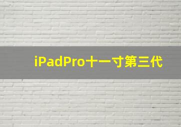 iPadPro十一寸第三代