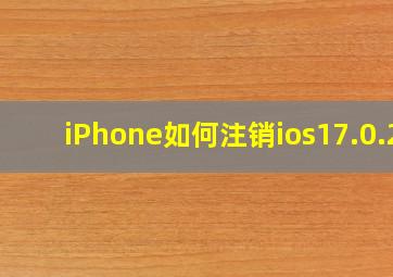 iPhone如何注销ios17.0.2