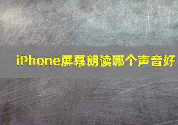 iPhone屏幕朗读哪个声音好