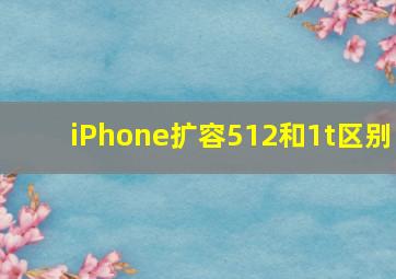 iPhone扩容512和1t区别