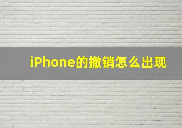 iPhone的撤销怎么出现