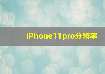 iPhone11pro分辨率