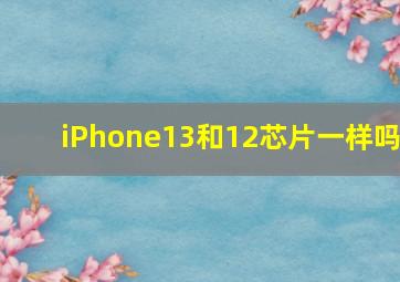 iPhone13和12芯片一样吗