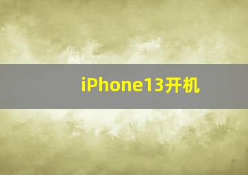 iPhone13开机