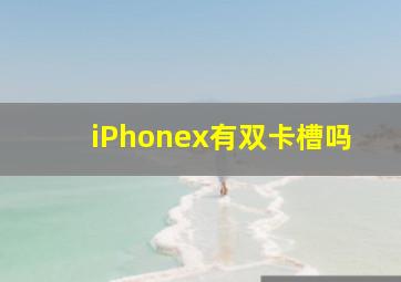 iPhonex有双卡槽吗