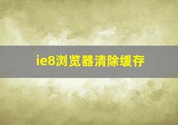 ie8浏览器清除缓存