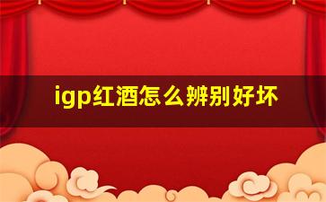 igp红酒怎么辨别好坏