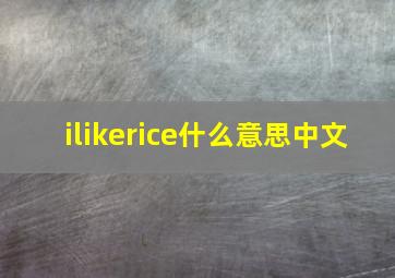 ilikerice什么意思中文