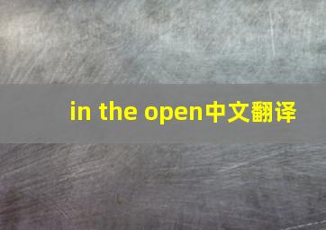 in the open中文翻译