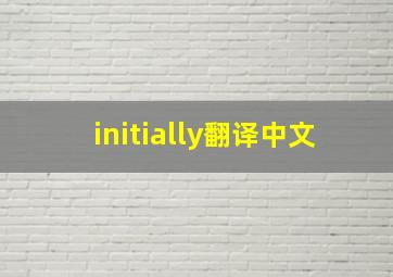 initially翻译中文