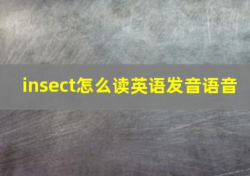 insect怎么读英语发音语音