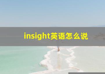 insight英语怎么说