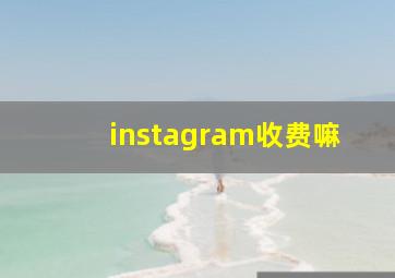 instagram收费嘛