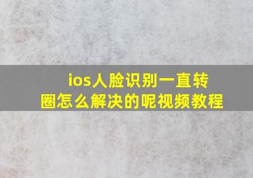 ios人脸识别一直转圈怎么解决的呢视频教程