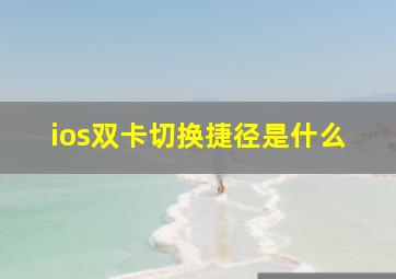 ios双卡切换捷径是什么