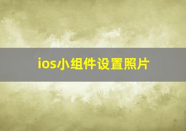 ios小组件设置照片