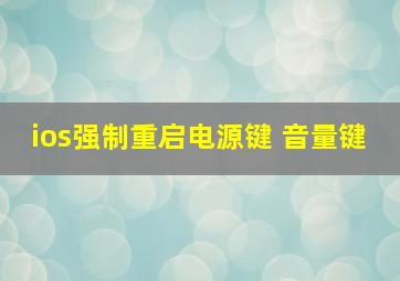 ios强制重启电源键+音量键