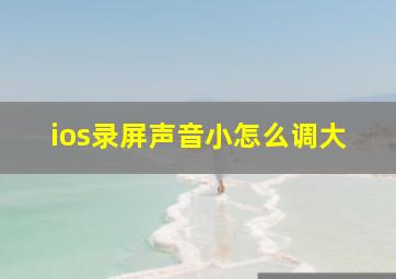 ios录屏声音小怎么调大