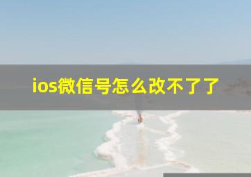 ios微信号怎么改不了了