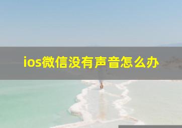 ios微信没有声音怎么办