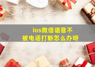 ios微信语音不被电话打断怎么办呀