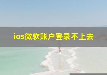 ios微软账户登录不上去