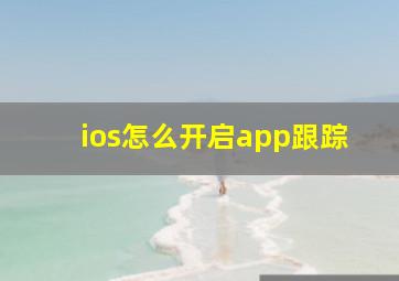 ios怎么开启app跟踪