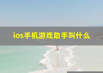 ios手机游戏助手叫什么