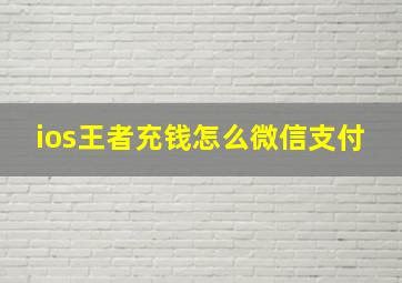 ios王者充钱怎么微信支付