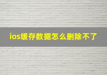 ios缓存数据怎么删除不了