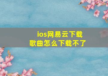 ios网易云下载歌曲怎么下载不了