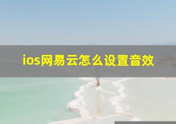 ios网易云怎么设置音效