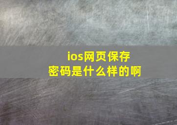 ios网页保存密码是什么样的啊