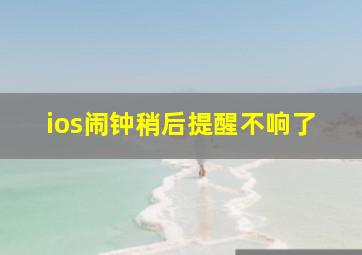 ios闹钟稍后提醒不响了