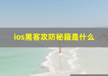 ios黑客攻防秘籍是什么