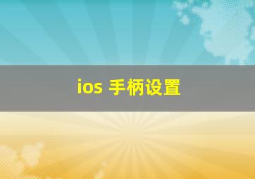 ios 手柄设置