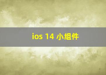 ios 14 小组件