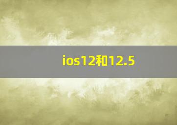 ios12和12.5