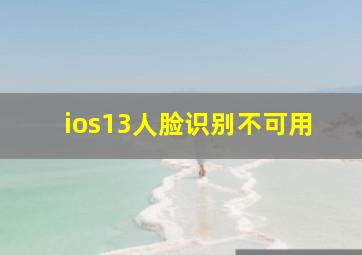 ios13人脸识别不可用