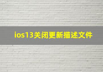 ios13关闭更新描述文件