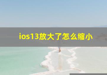 ios13放大了怎么缩小