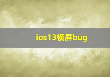 ios13横屏bug