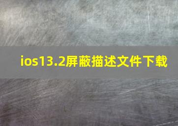 ios13.2屏蔽描述文件下载